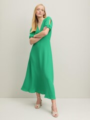 LK Bennett Green Hermia Crepe Maxi Dress - Image 2 of 5