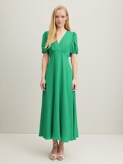 LK Bennett Green Hermia Crepe Maxi Dress - Image 4 of 5