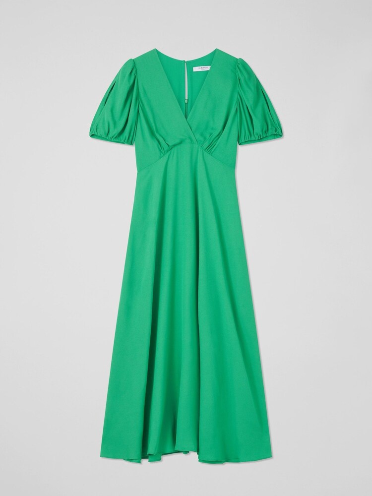 LK Bennett Green Hermia Crepe Maxi Dress - Image 5 of 5
