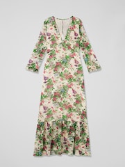 LK Bennett Deborah Neon Garden Print Silk-Blend Maxi Dress - Image 3 of 3