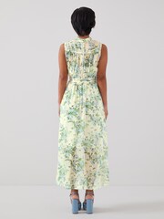LK Bennett Cream Petite Robyn Neon Garden Print Silk-Blend Dress - Image 2 of 4