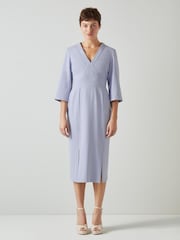 LK Bennett Sky Lenzing™ Ecovero™ Viscose Blend Crepe Dress - Image 1 of 3