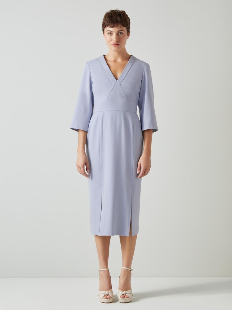 LK Bennett Sky Lenzing™ Ecovero™ Viscose Blend Crepe Dress - Image 1 of 3 LK Bennett Sky Lenzing™ Ecovero™ Viscose Blend Crepe Dress - Image 1 of 3