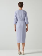 LK Bennett Sky Lenzing™ Ecovero™ Viscose Blend Crepe Dress - Image 2 of 3