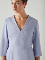 LK Bennett Sky Lenzing™ Ecovero™ Viscose Blend Crepe Dress - Image 3 of 3