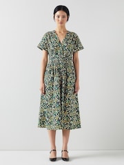 LK Bennett Eva Cotton Buttercup Meadow Print Dress - Image 1 of 3