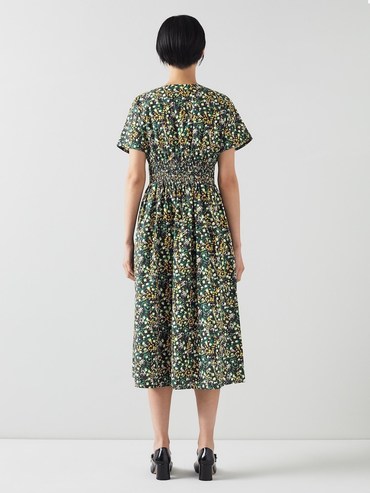 LK Bennett Eva Cotton Buttercup Meadow Print Dress - Image 2 of 3