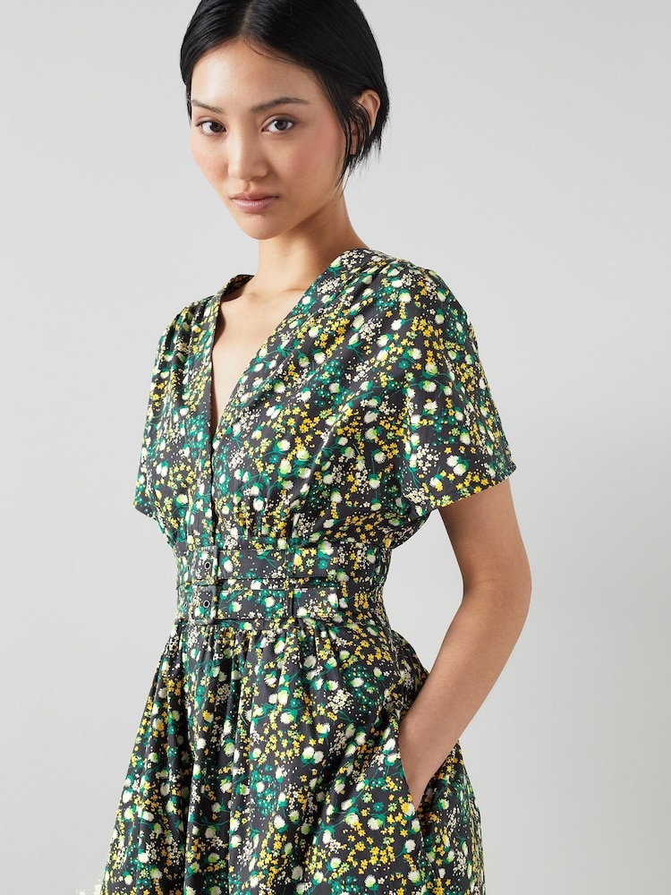 LK Bennett Eva Cotton Buttercup Meadow Print Dress - Image 3 of 3