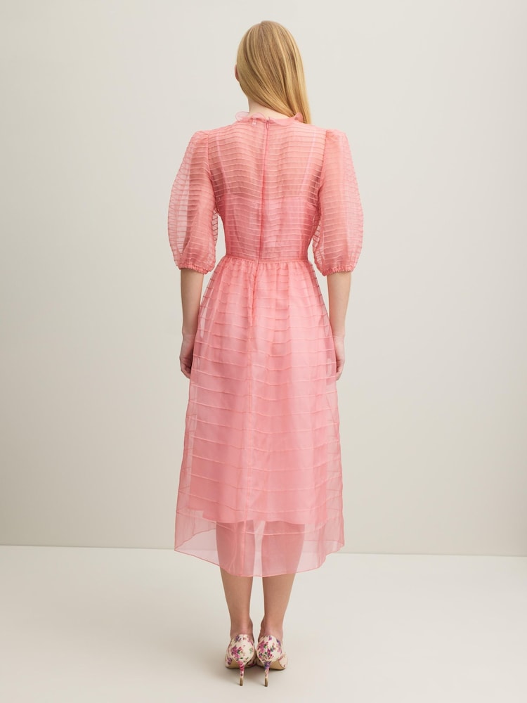 LK Bennett Cream Maddie Silk Organza Dress - Image 2 of 4