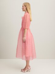 LK Bennett Cream Maddie Silk Organza Dress - Image 3 of 4