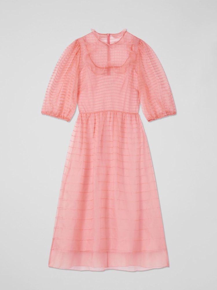 LK Bennett Cream Maddie Silk Organza Dress - Image 4 of 4