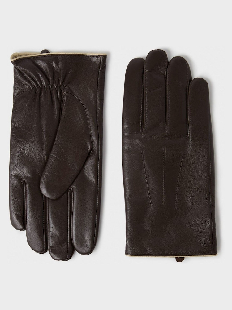 Marrón - Osprey London The Ralph Leather Winter Gloves - Imagen 1 de 4