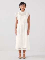 LK Bennett Petite Laila Broderie Anglaise Sun Dress - Image 1 of 3