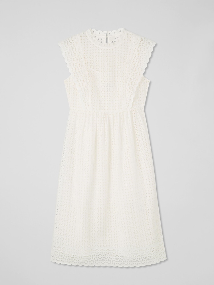 LK Bennett Petite Laila Broderie Anglaise Sun Dress - Image 3 of 3