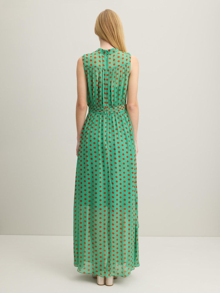 LK Bennett Green Spot Robyn Print Dress - Image 2 of 4