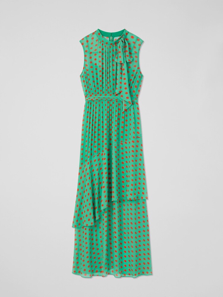 LK Bennett Green Spot Robyn Print Dress - Image 4 of 4