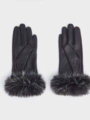 Luz negra - Osprey London The Penny Winter Leather Gloves - Imagem 3 de 4