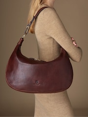 Osprey London The Burleigh Leather Hobo Brown Bag - Image 1 of 5
