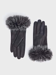 Preto - Osprey London The Penny Winter Leather Gloves - Imagem 1 de 4