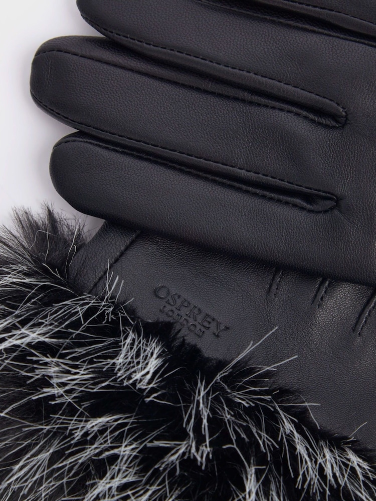 Preto - Osprey London The Penny Winter Leather Gloves - Imagem 4 de 4