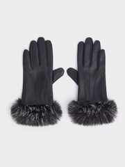 Preto escuro - Osprey London The Penny Winter Leather Gloves - Imagem 2 de 4