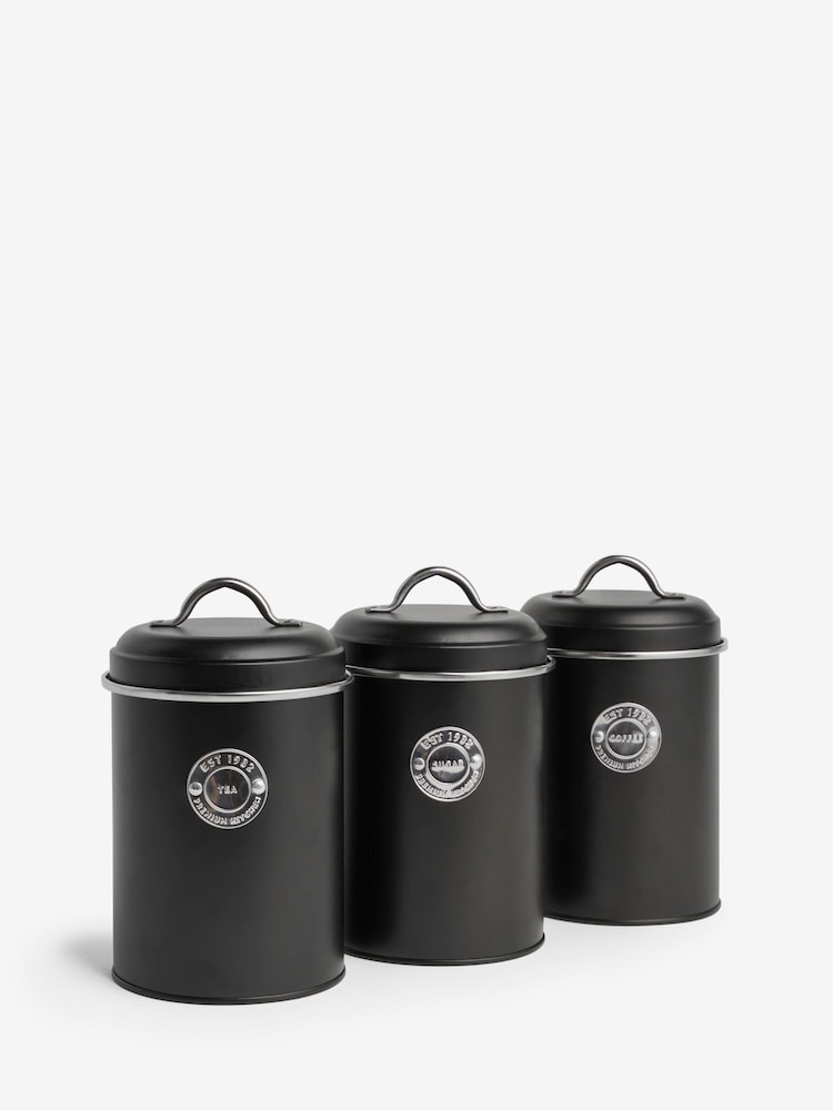 Set of 3 Black Badge Storage Jars - Image 3 of 3
