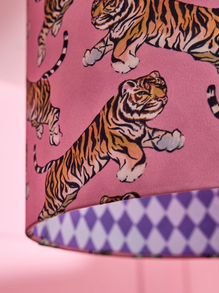Buy Eleanor Bowmer Pink Tiger Print Easy Fit Lampshade from the