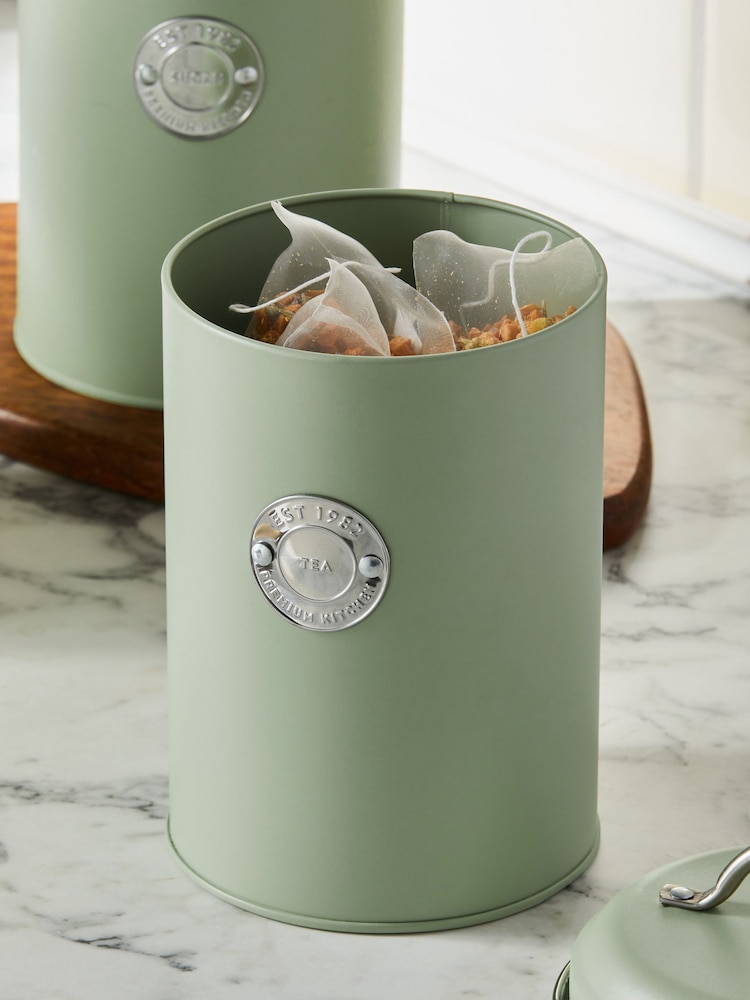 Set of 3 Sage Green Badge Storage Jars - Image 2 of 4