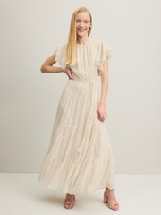 LK Bennett Cream Silk Rich Maxi Dress - Image 2 of 5
