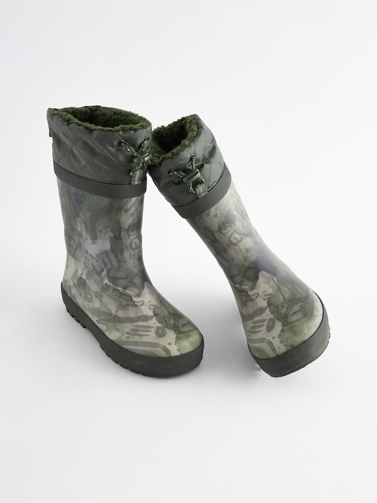 Khaki Camo Cuff Wellies - Image 1 of 5