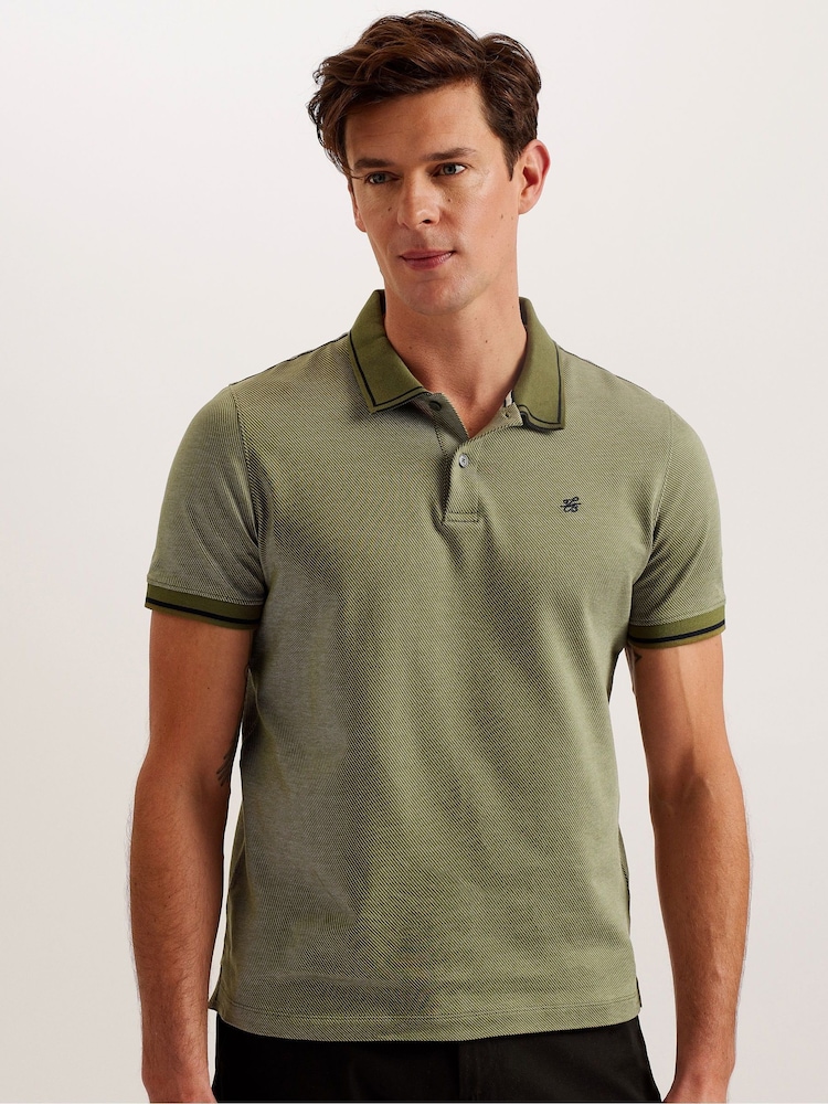 Ted Baker Green Slim Fit Helta Short Sleeve Polo Shirt - Image 1 of 1