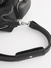 Black Leather Pocket Zip Bag - Image 11 of 13