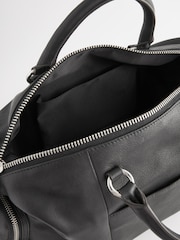 Black Leather Pocket Zip Bag - Image 13 of 13