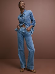 Mid Blue Elevated Straight Leg 100% Cotton Jeans - Image 1 of 7