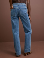 Mid Blue Elevated Straight Leg 100% Cotton Jeans - Image 4 of 7