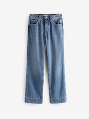 Mid Blue Elevated Straight Leg 100% Cotton Jeans - Image 6 of 7