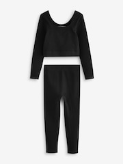 Black Seam-Free Top and Leggings Set (7-16yrs) - Image 6 of 8