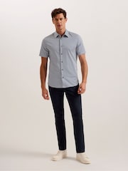 Ted Baker Blue Lacesho Short Sleeve Geo Printed Shirt - Image 3 of 5
