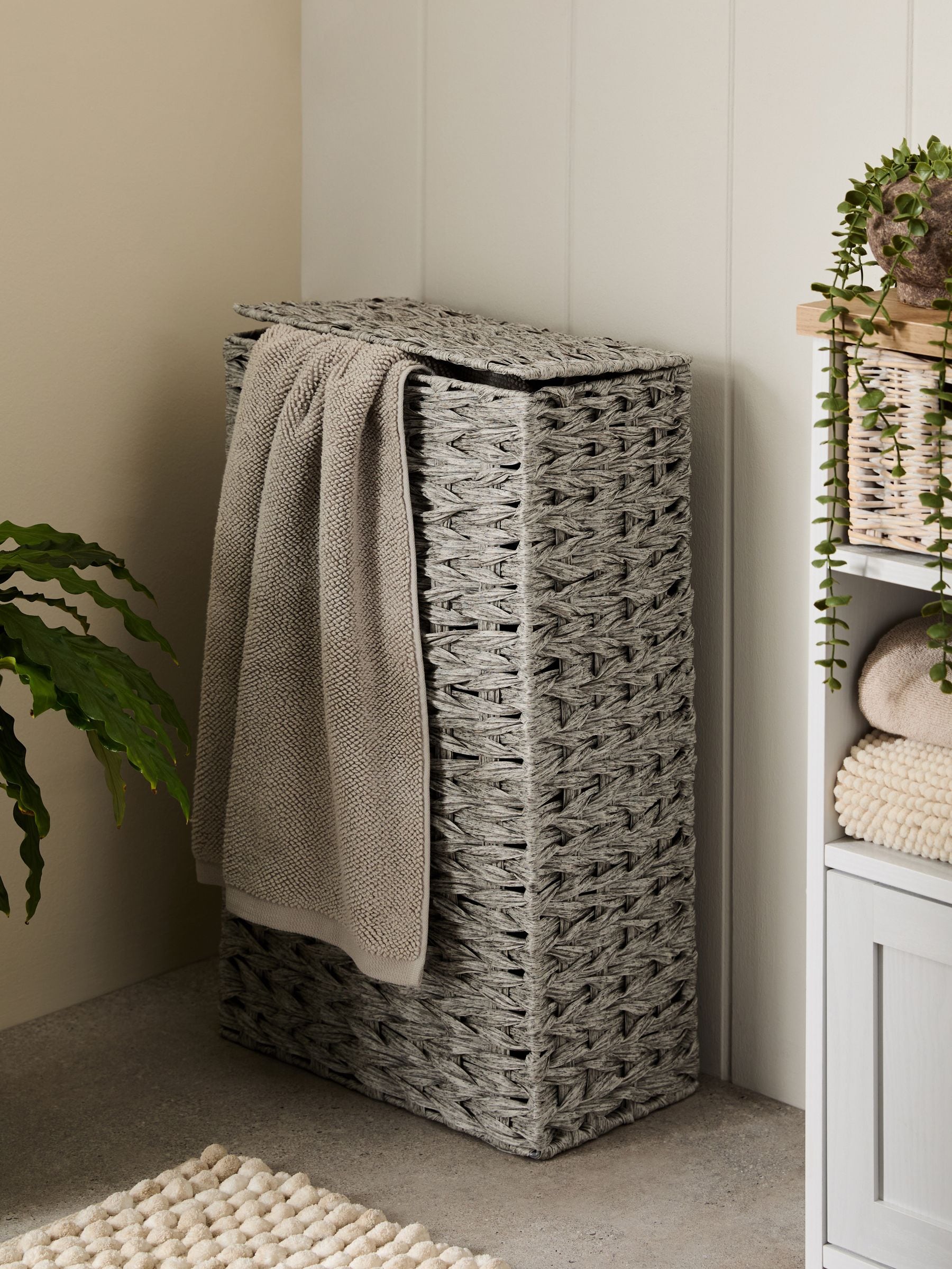 Buy Grey Hepworth Wicker Effect Slimline Laundry from Next USA