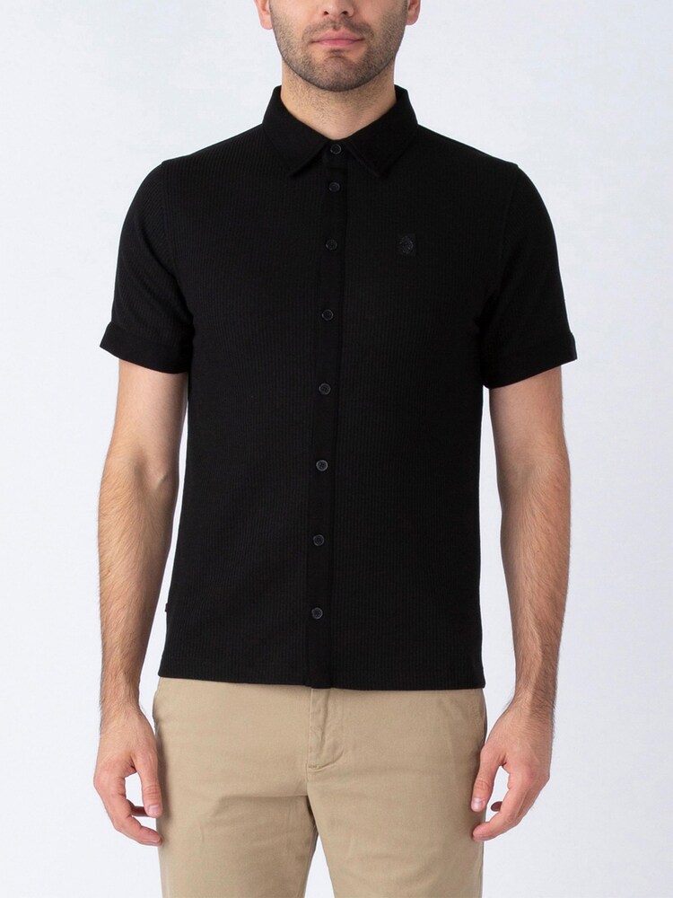 Luke 1977 Larry Textured Black Polo Shirt - Image 1 of 7