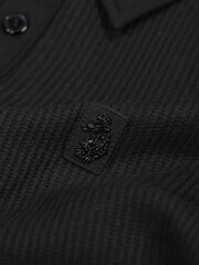 Luke 1977 Larry Textured Black Polo Shirt - Image 7 of 7
