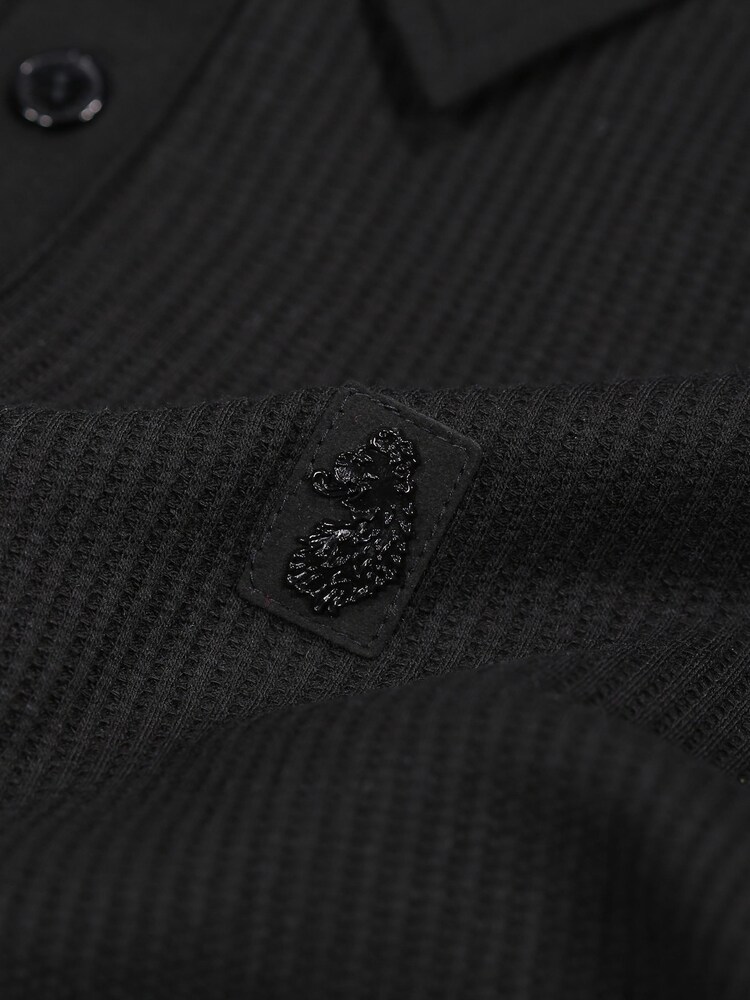 Luke 1977 Larry Textured Black Polo Shirt - Image 7 of 7