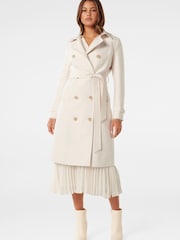 Forever New Cream Bianca Long Trench Coat - Image 3 of 5