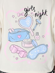 Yours Curve Cream Sleep T-Shirt & Wide Leg Bottoms Pyjamas Set - Image 7 of 7
