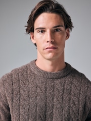 Dark Stone Regular Fit Premium Soufflé Crew Jumper with Wool - Image 4 of 7