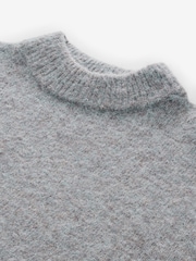 Blue Relaxed Fit Premium Soft Touch Crew Jumper with Wool - Image 7 of 8