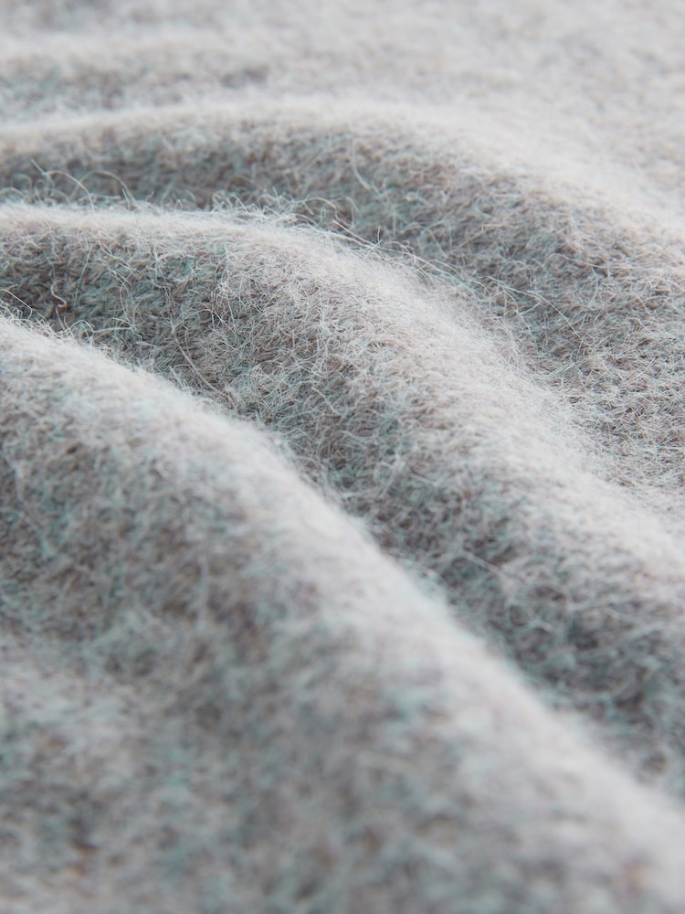 Blue Relaxed Fit Premium Soft Touch Crew Jumper with Wool - Image 8 of 8