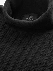 Noir - Coupe Classique Soft Touch Premium Col Roulé Pull - Image 6 of 7