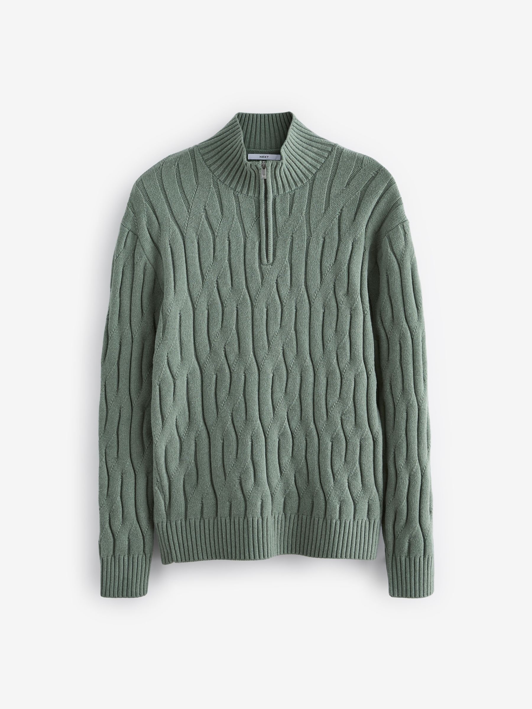 Buy Sage Green Regular Fit Textured Stitch Jumper with Wool from Next  Luxembourg