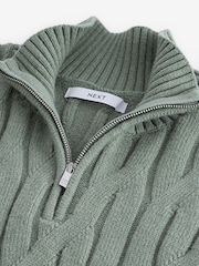 أخضر فاتح - Regular Fit Textured Stitch Jumper with Wool - صورة 7 من 8